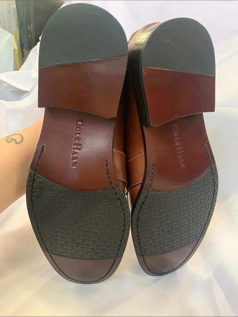 Cole Haan Men's Brown Leather Penny Loafers
